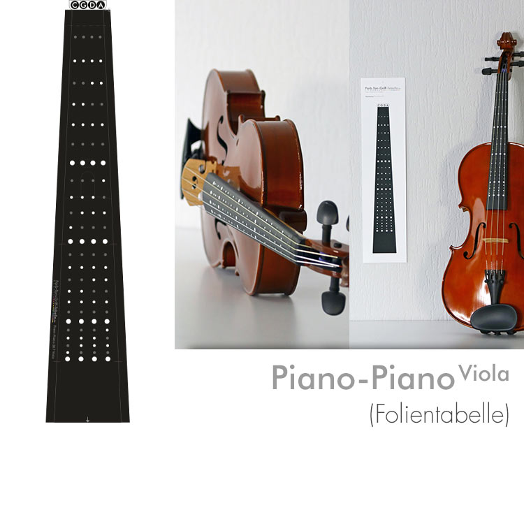 Farbton-Grifftabelle Modell Piano-Piano Viola (Folie)