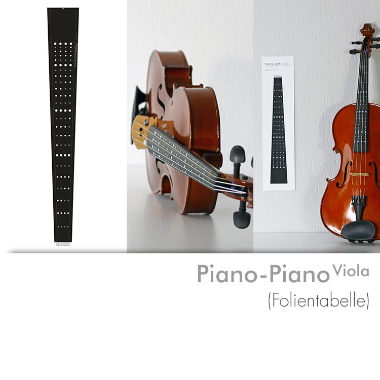 Farbton-Grifftabelle Modell Piano-Piano Viola (Folie)