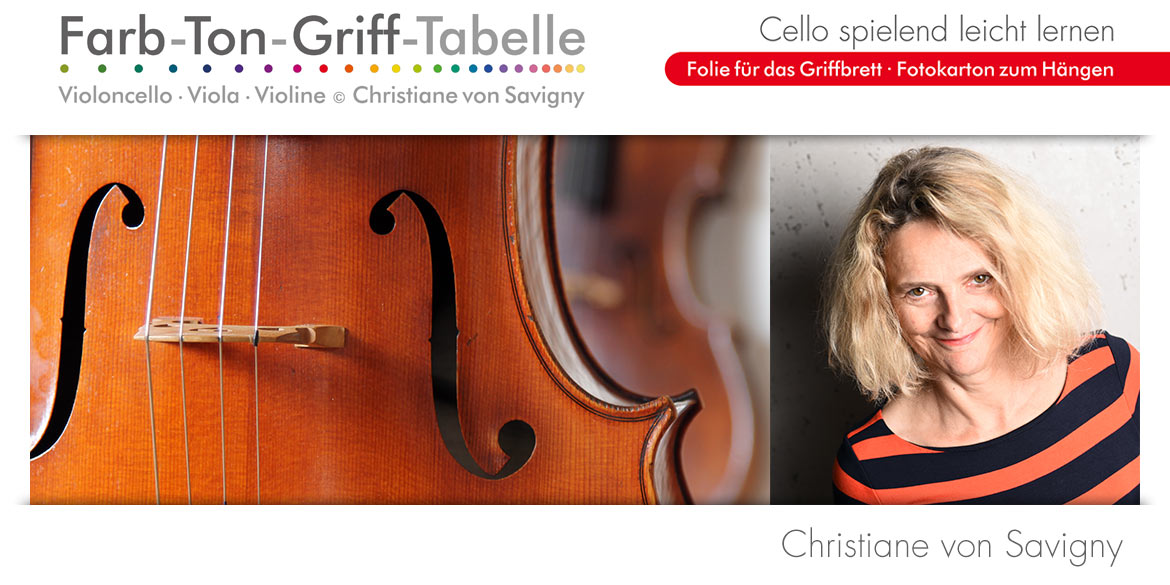 Farbton-Grifftabellen Folientabellen Cello Bratsche Geige